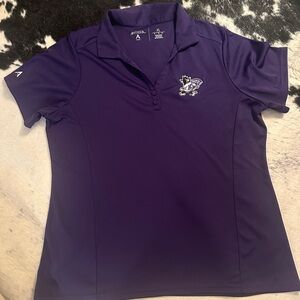 WOMENS K-STATE WILDCATS PURPLE ANTIGUA TRIBUTE SHORT SLEEVE POLO SHIRT